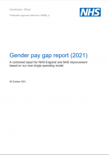 Gender pay gap report (2021): A combined report for NHS England and NHS Improvement based on our new single operating model